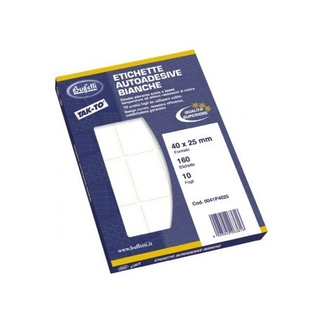 Etichette adesive permanenti multifunzione TAK-TO - 46 x 27 mm - Fogli DIN A5 - 120 etichette
