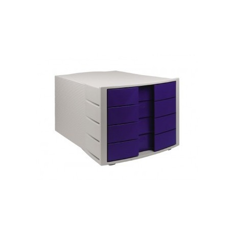 Cassettiera a 4 cassetti - grigio/cassetti blu