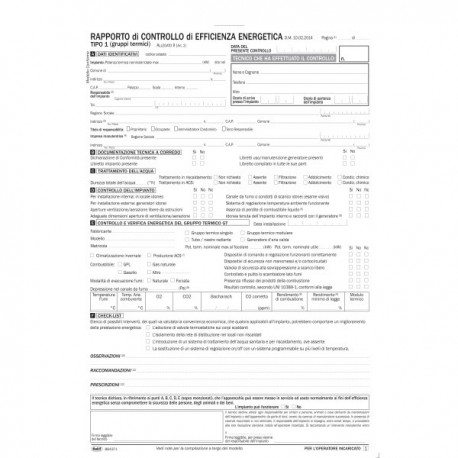 Sicurezza impianti - Rapporto di controllo di efficienza energetica Tipo 1 gruppi termici ( Allegato II) - Snap out