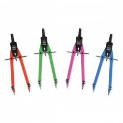 Compasso balaustrone Neon in zama - L 170mm - aste in 4 colori fluorescenti (blu, verde, fucsia e arancio)