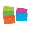 Buste in PP con bottone - 10,5x15 cm - 5 colori neon