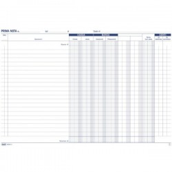 Primanota cassa (entrate/uscite + due doppie colonne, partite fuori cassa) - Blocco 50/50 fogli autoricalcante - 21,5x29,7 cm