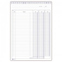 Scheda Dare/Avere/Saldo - con naselli A/Z - Scheda bianca da 200 gr. - 30,2x21 cm