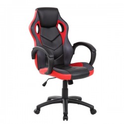 Sedia Gaming - braccioli fissi - similpelle nero-blu