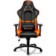 COUGAR ARMOR Sedia da gioco, seduta imbottita e schienale rigido, Nero/Arancione