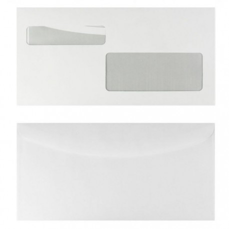 BUSTE COMMERCIALI CON 2 FINESTRE - CHIUSURA TAGLIO TONDO - 11,5X22,7 CM 80 G - CONF. 500 PZ.